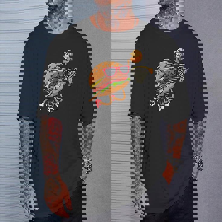 ハンバーガー バスケットボール ファーストフード バスケットボール選手 Tシャツ 彼への贈り物