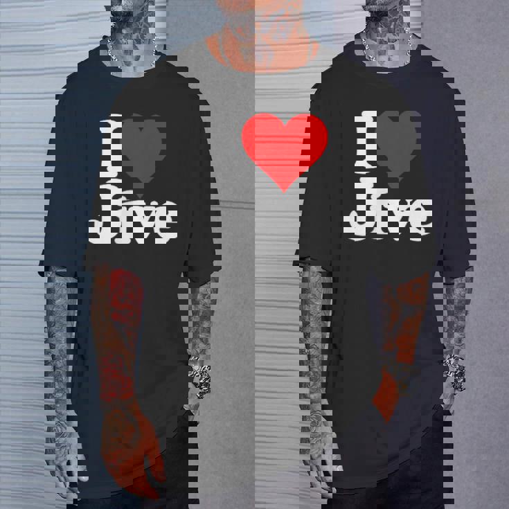 ハートジャイブジャズダンスミュージックが大好き Tシャツ 彼への贈り物