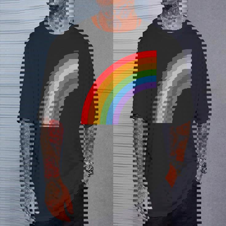 ハーフレインボー Roygbiv カラフルラッキーレインボー Tシャツ 彼への贈り物