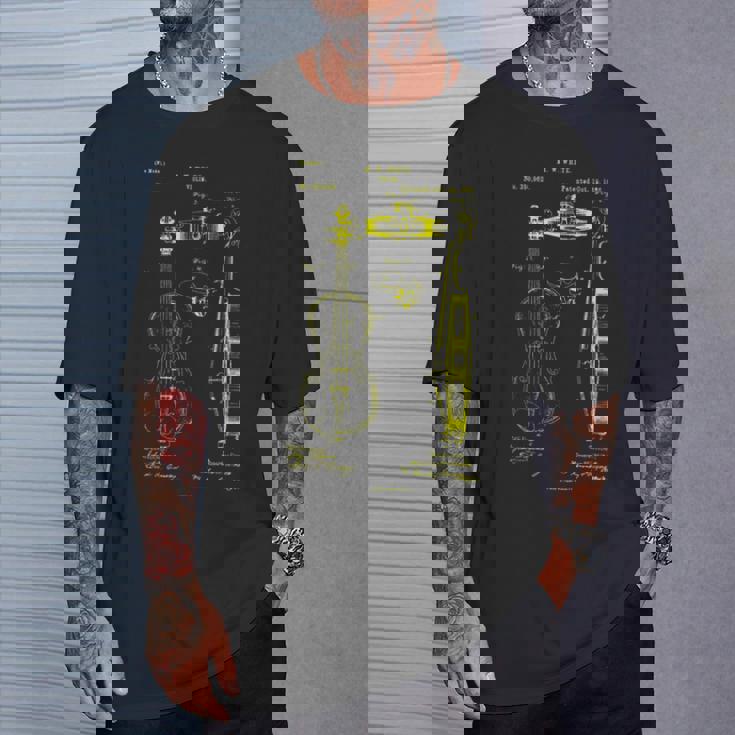 バイオリン奏者 バイオリン ビンテージ 特許 ストリング オーケストラ Tシャツ 彼への贈り物