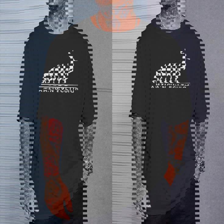 バスケットボール アメージング 進化論 面白い バスケ パロディ イラスト Tシャツ 彼への贈り物