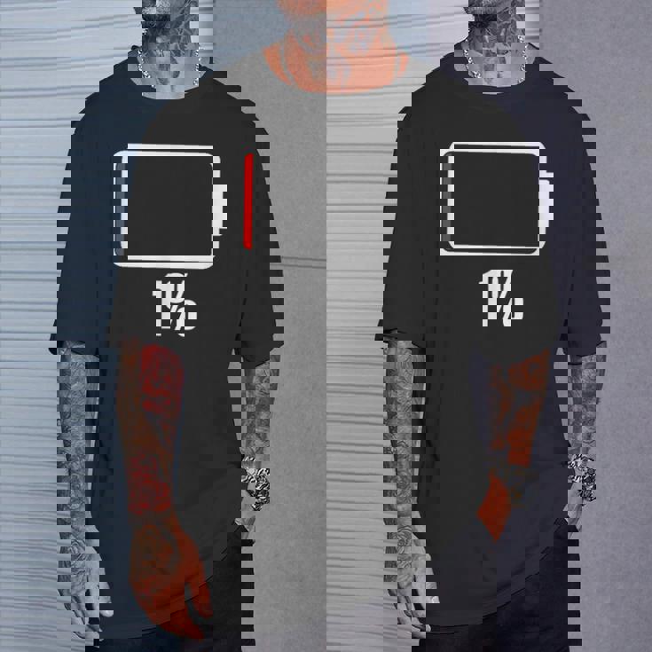 バッテリー 1 残り1 バッテリー切れtシャツ バッテリー残量が少ない Tシャツ 彼への贈り物