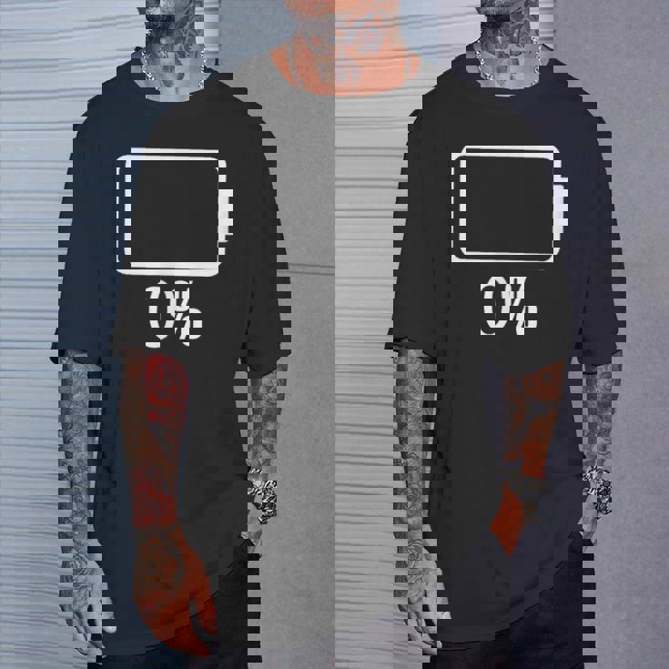 バッテリー0シャツバッテリーハート空充電バッテリー空 Tシャツ 彼への贈り物