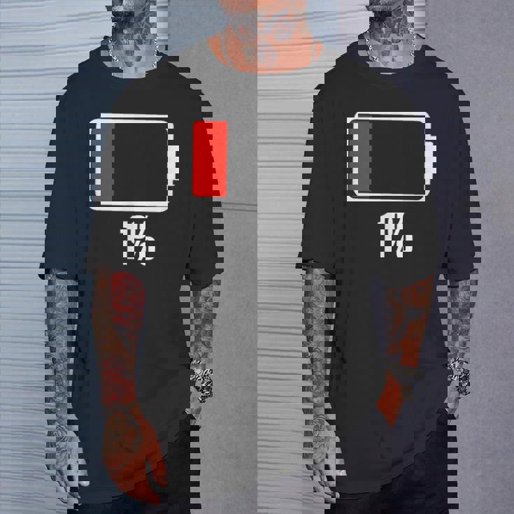 バッテリー残り1バッテリーデッドtシャツバッテリー低下 Tシャツ 彼への贈り物