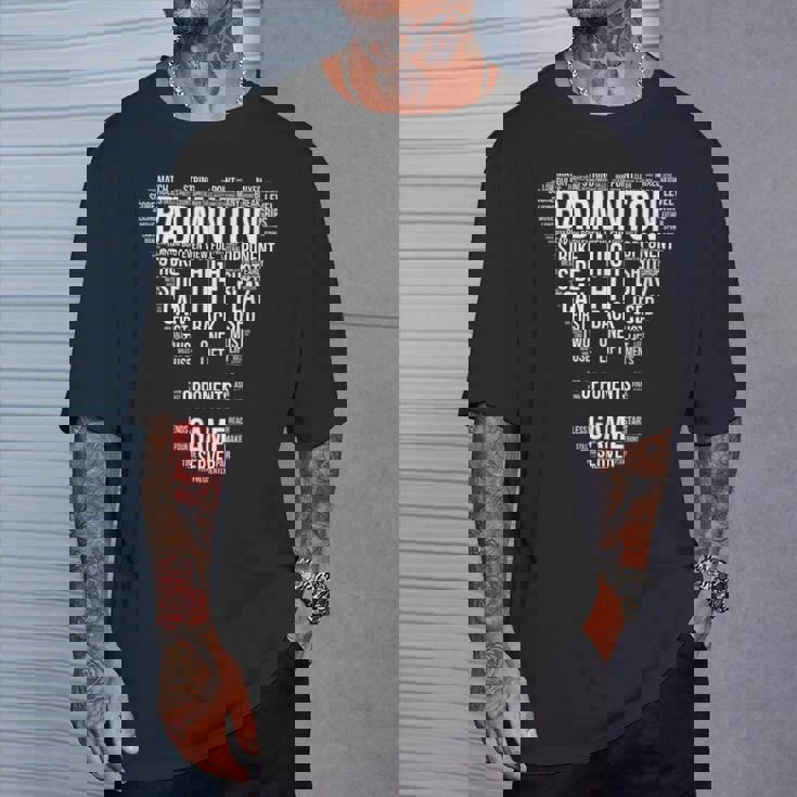 バドミントン用語 ワードクラウド バドミントンギフト バドミントンプレーヤー Tシャツ 彼への贈り物