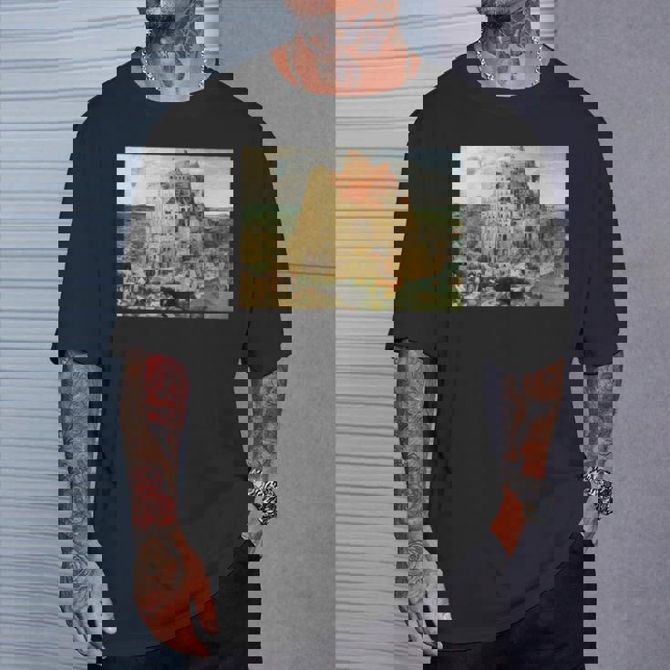 バベルの塔／ピーテル・ブリューゲル【世界の名画】（高精細画質） 美術館アート Tシャツ 彼への贈り物