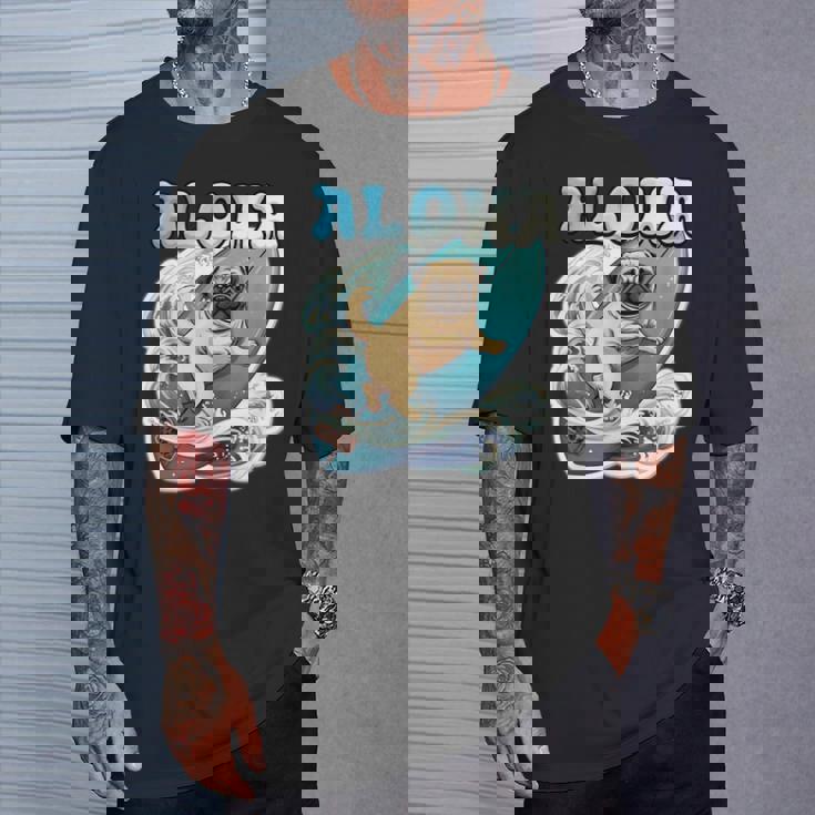 パグサーフィン アロハ サーフボード&ウェーブ Tシャツ 彼への贈り物