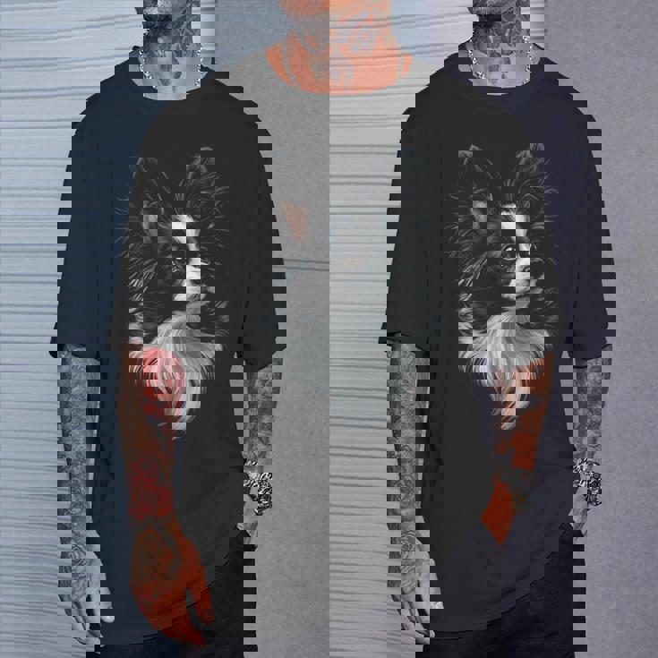 パピヨン 犬 モチーフ ペット アート パピヨン Tシャツ 彼への贈り物