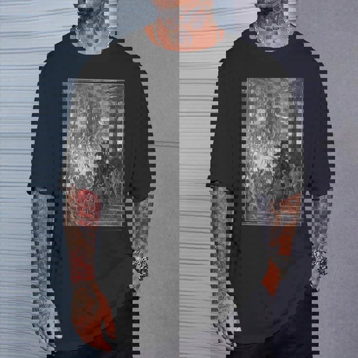 パラダイス・ロスト「ハイ・オン・ア・スローン」ギュスターヴ・ドレ・アート Tシャツ 彼への贈り物