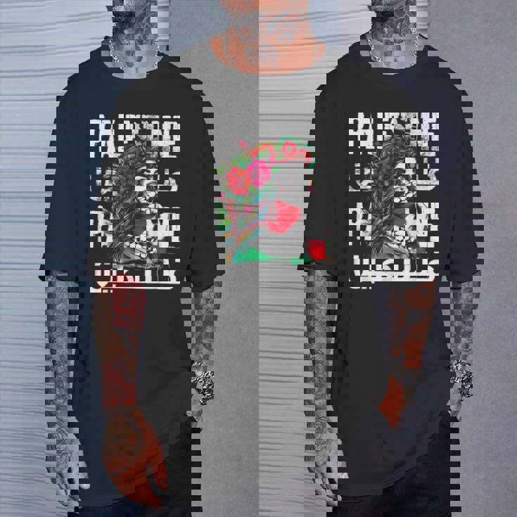 パレスチナのバンダナを持つパレスチナの少女 パレスチナ人 Tシャツ 彼への贈り物