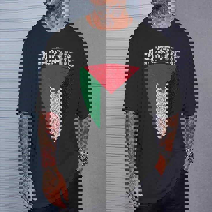 パレスチナ国旗 シールドフリー パレスチナガザ パレスチナ人 Tシャツ 彼への贈り物