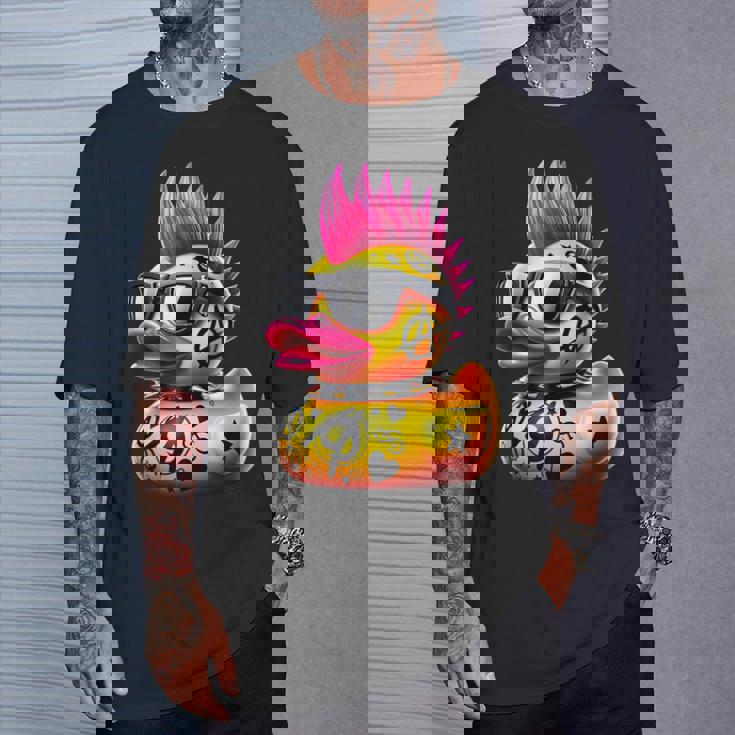 パンク アヒル アヒルの子 パンクロック 面白い 動物好き Tシャツ 彼への贈り物