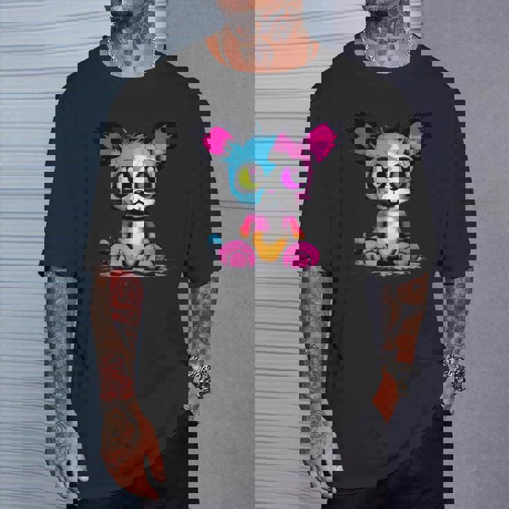 パンク モンスター 都会のぬいぐるみ くま 不気味でかわいい 怖い Tシャツ 彼への贈り物