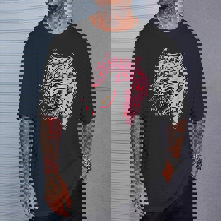 パンサーピンク×ハートラブトラディショナルフラッシュ Tシャツ 彼への贈り物