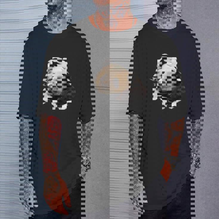 パンダ 面白いtシャツ メンズ 動物 グッズ おもしろ 面白い 服 ネタ 動物 珍獣 熊猫 Tシャツ 彼への贈り物