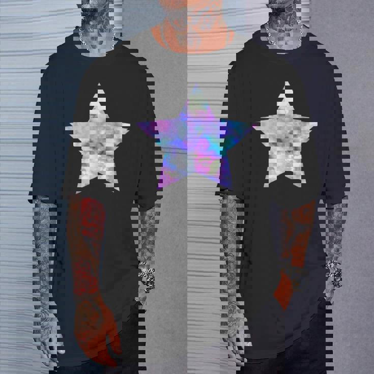 パープル ピンク ブルー プリティ スター Tシャツ 彼への贈り物