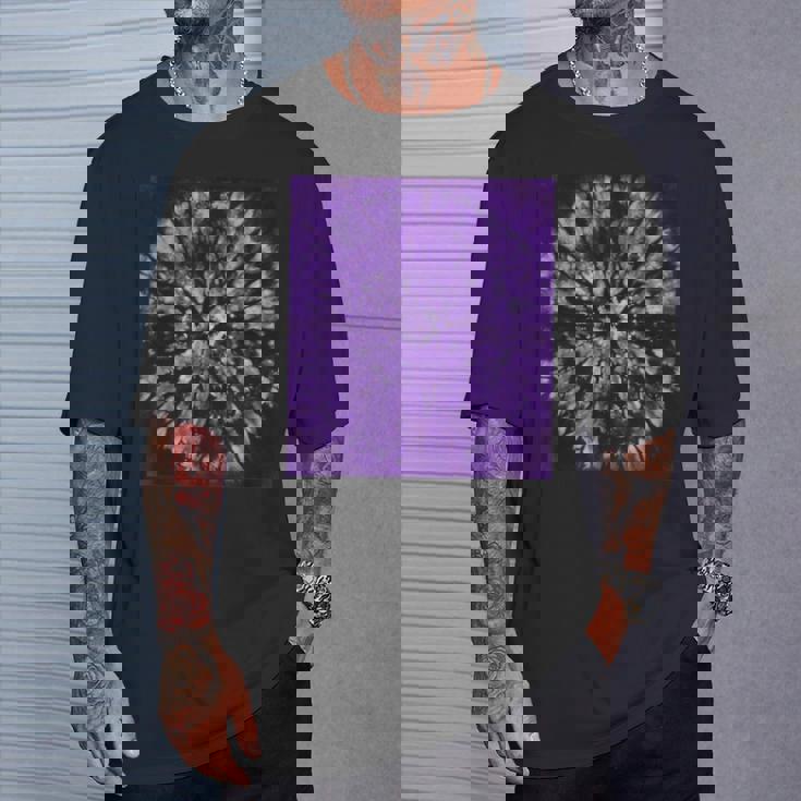 パープルバティックタイダイ ボヘミアンパターン Tシャツ 彼への贈り物