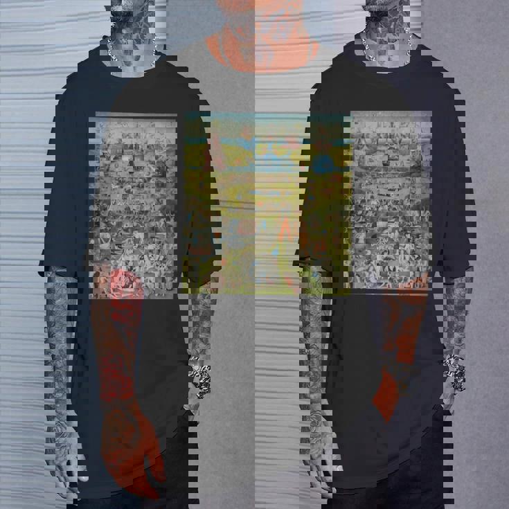 ヒエロニムス・ボッシュ 地球の喜びの庭 アート Tシャツ 彼への贈り物