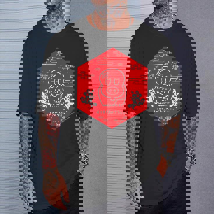 ヒョウタンツギ 和柄ヘキサゴン Ctezuka Productions Tシャツ 彼への贈り物