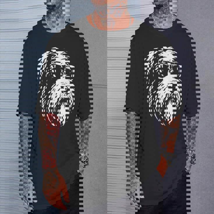 ビアデッド・コリー サングラス 犬 グラフィック デザイン Tシャツ 彼への贈り物