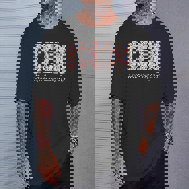 ビンテージcen認定緊急看護師ワイルドフラワーer医師 Tシャツ 彼への贈り物