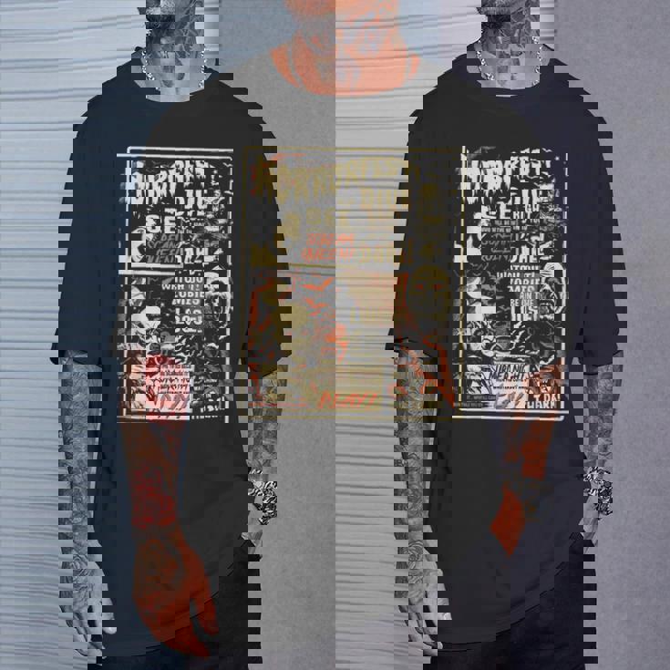 ビンテージホラーフェストポスターハロウィン映画オールドタイムホラー Tシャツ 彼への贈り物