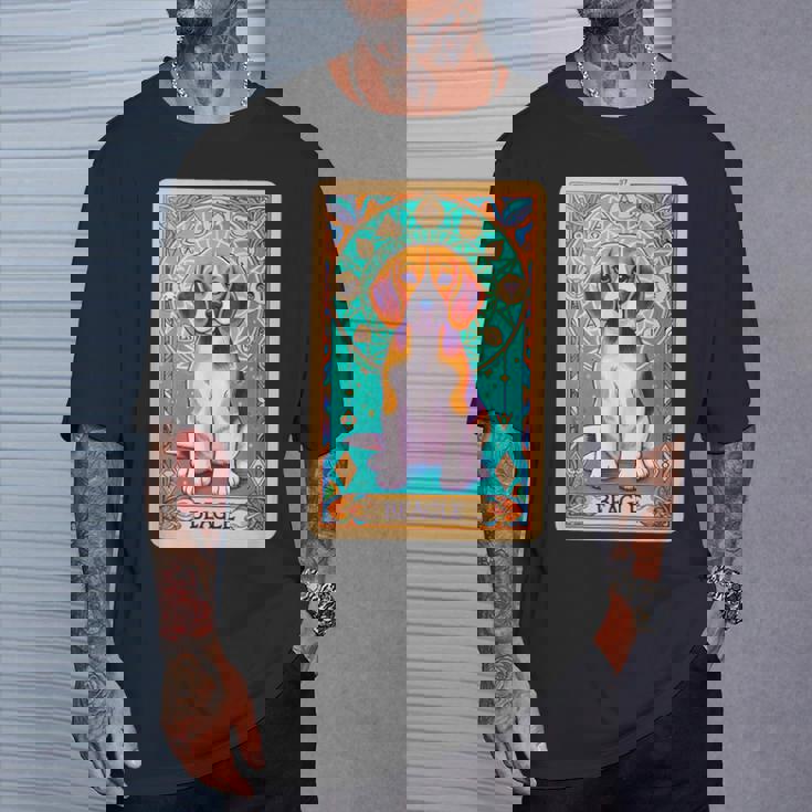 ビーグル 面白いtシャツ 犬 タロット カード かわいい メンズ 子供 おもしろ 服 グッズ ネタ Tシャツ 彼への贈り物