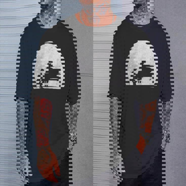 ピアニスト ピアノ奏者 クラシック音楽 ジャズ音楽 満月 趣味 クール ピアノ好き 音楽好き Tシャツ 彼への贈り物