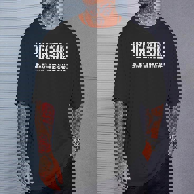 ピックルボールは私の薬 面白いピックルボール Tシャツ 彼への贈り物