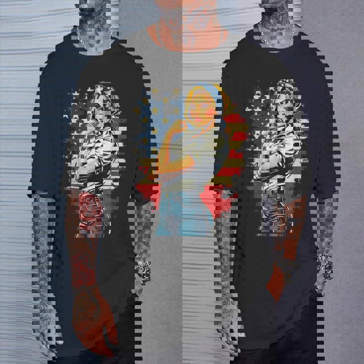 ピンアップセクシースタイルアメリカの象徴 Tシャツ 彼への贈り物