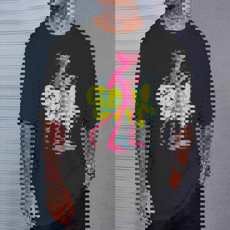 ピンクパンサー クールな猫 グラフィティ チョークアート Tシャツ 彼への贈り物