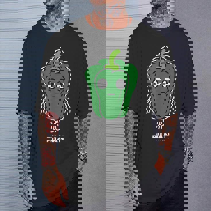 ピーマン 顔 イラスト かわいい おもしろ 面白い 簡単 シンプル ゆるい 野菜 Tシャツ 彼への贈り物