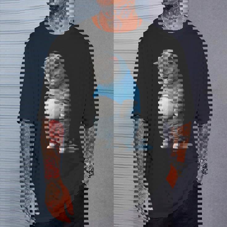 ファニー ファット 悲しい猫 アートデザイン 太った子猫 猫好き Tシャツ 彼への贈り物