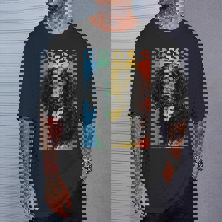 ファニーフラットコーテッドレトリバーボスママダッドドッグラバー Tシャツ 彼への贈り物