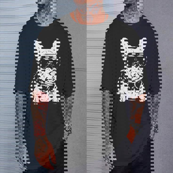 ファニーフレンチブルドッグ サングラス付き フレンチブルドッグ Tシャツ 彼への贈り物