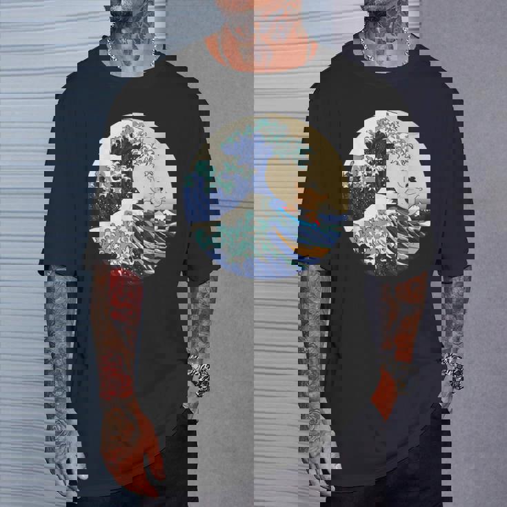 ファンシー 神奈川 大波 相撲 サーフィン パロディ Tシャツ 彼への贈り物