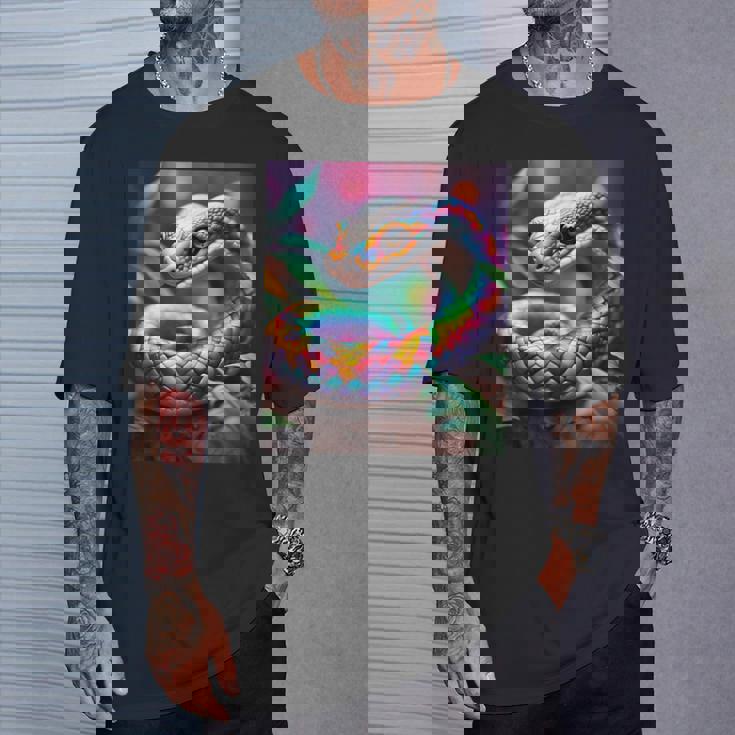 ファンタジー かわいい 鮮やかな蛇の葉 Tシャツ 彼への贈り物