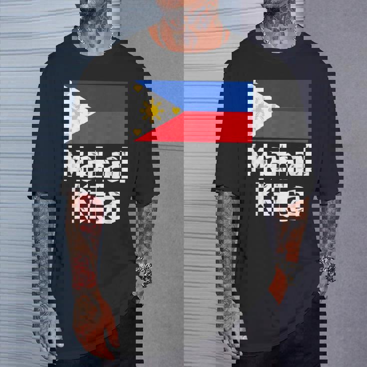 フィリピン国旗 Mahal Kita I Love You タガログ語 ピノイ フィリピン語 Tシャツ 彼への贈り物