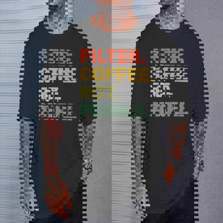 フィルターコーヒー Not People エスプレッソ バリスタ カフェ コーヒーオーバー Tシャツ 彼への贈り物