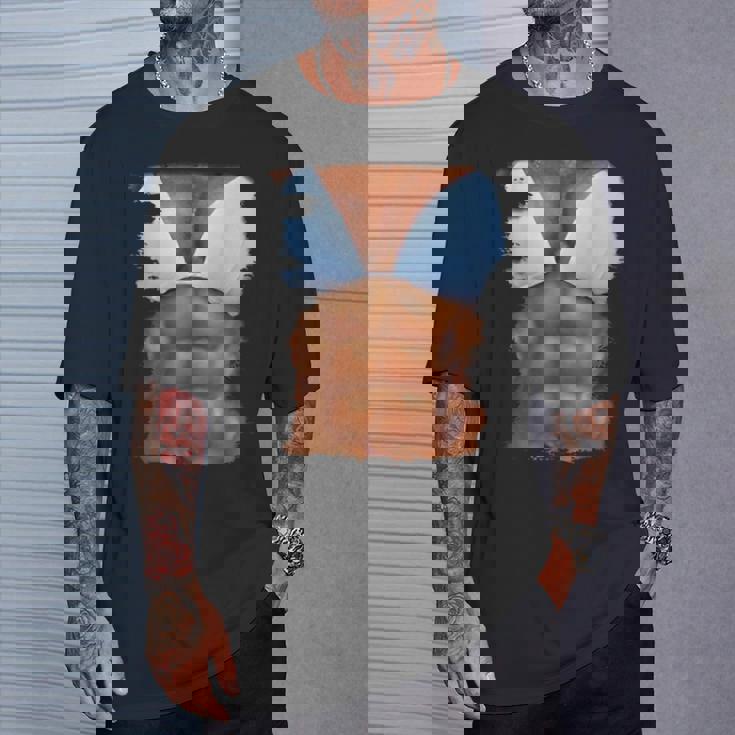 フェイク アブス ファニービキニ ボディマッスル 6パック 3D Tシャツ 彼への贈り物