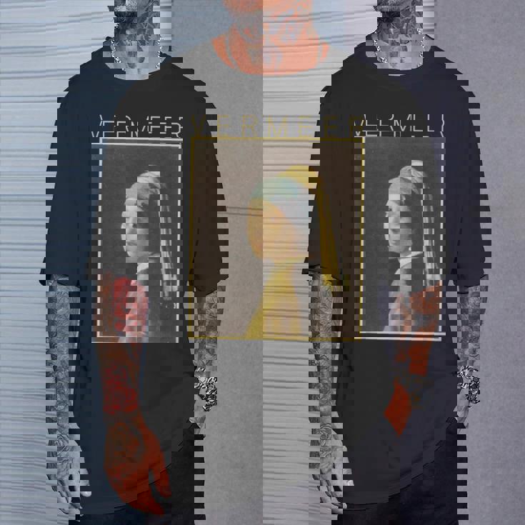 フェルメール 真珠の耳飾りの少女 面白いtシャツ 絵画 アート メンズ 面白い 服 美術 グッズ 油彩画 Tシャツ 彼への贈り物