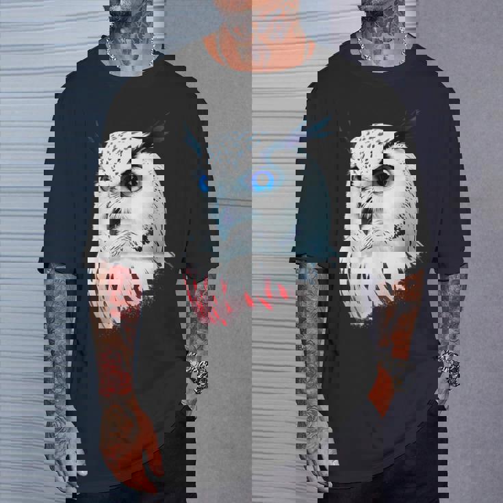 フクロウの傑作 雪フクロウ 鳥アート 動物 雪フクロウ Tシャツ 彼への贈り物