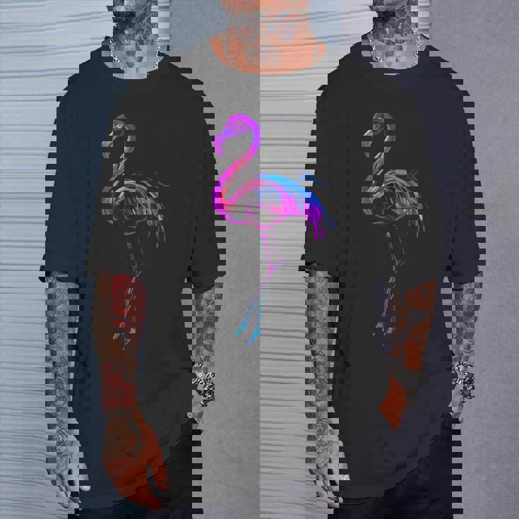 フラミンゴ好き カラフル クール スタイリッシュ Tシャツ 彼への贈り物