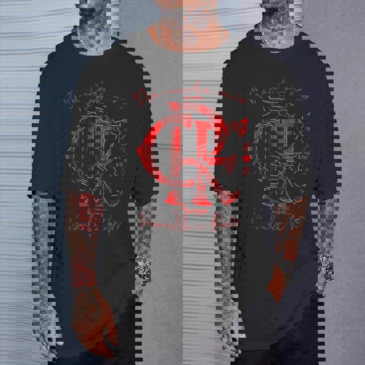 フラメンゴtシャツ赤と黒の Tシャツ 彼への贈り物