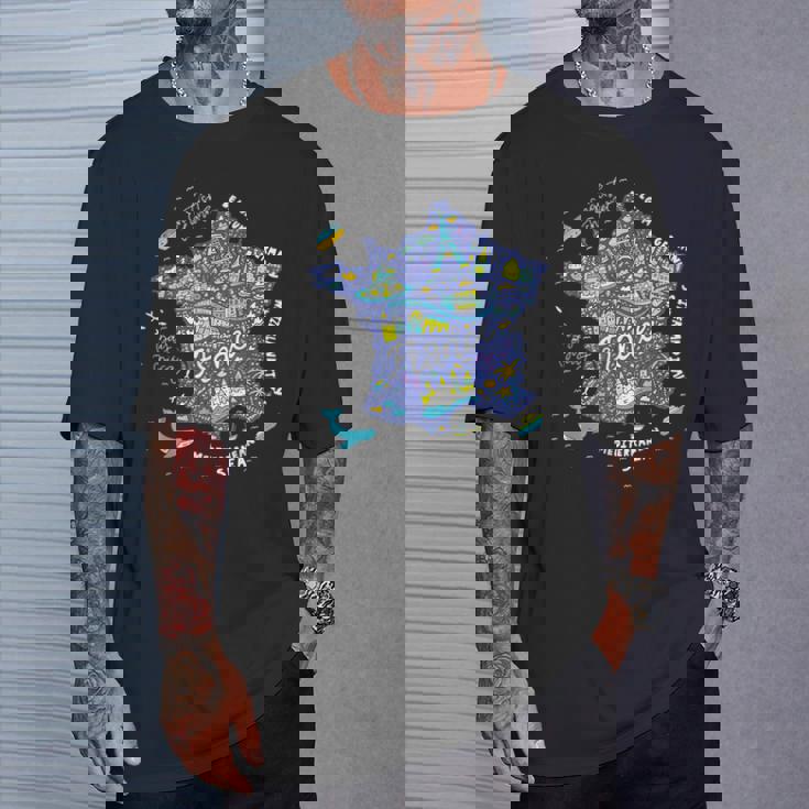 フランス 地図 ヨーロッパ パリ ツアー エッフェル フランス バケーション お土産 Tシャツ 彼への贈り物