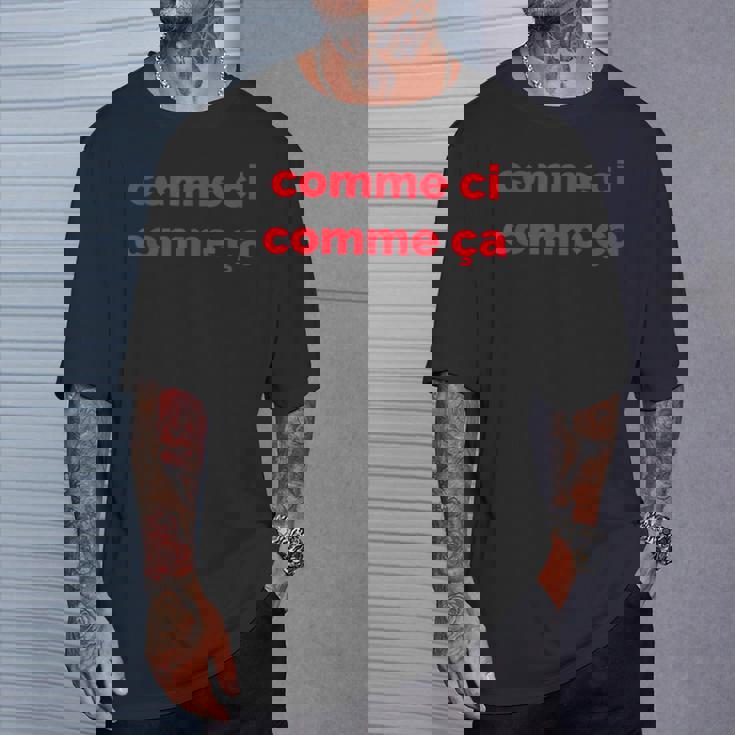 フランス語フレーズ コーム Ci Comme Ça 有名なフランスギフト Tシャツ 彼への贈り物