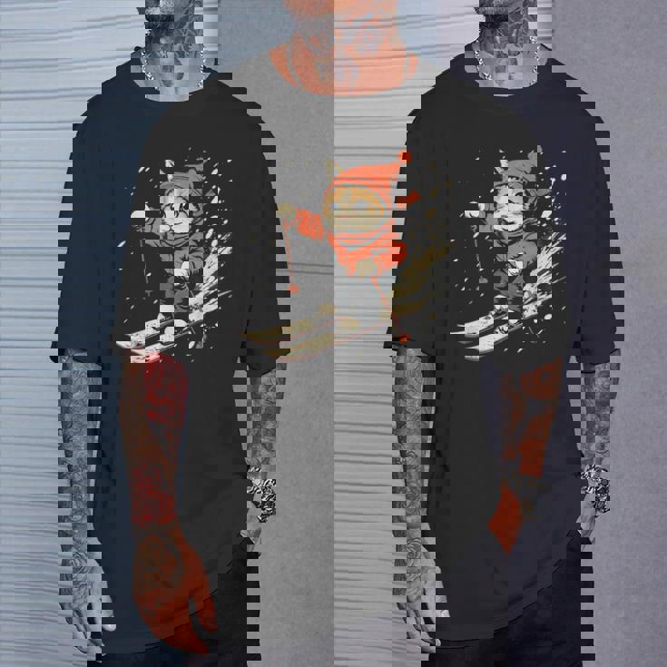 フリースタイルスキーヤー猫 フリースタイルスキー Tシャツ 彼への贈り物