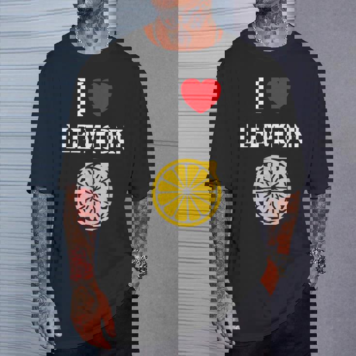 フルーツ レモン 面白いユーモア かわいい シンプル 小さなレモン I Love Lemon Tシャツ 彼への贈り物