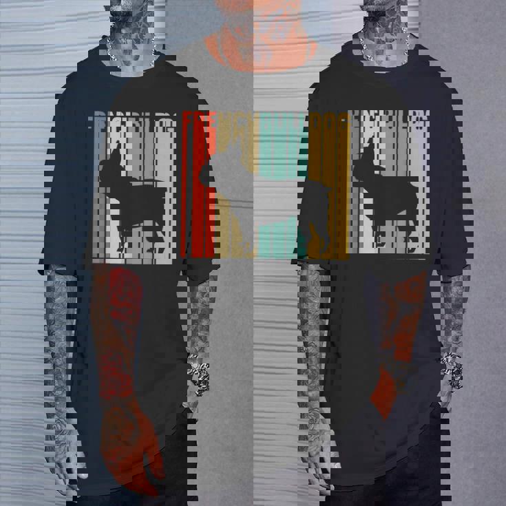 フレンチブルドッグ レトロ フレンチリー 犬 犬の飼い主 フレンチドッグ Tシャツ 彼への贈り物