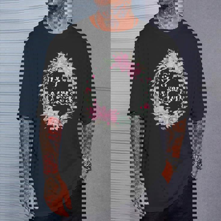 フローラル 97歳 誕生日 男性 女性 97歳 誕生日 Tシャツ 彼への贈り物